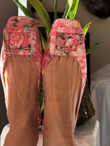 Retro Floral Square Toe Shoes