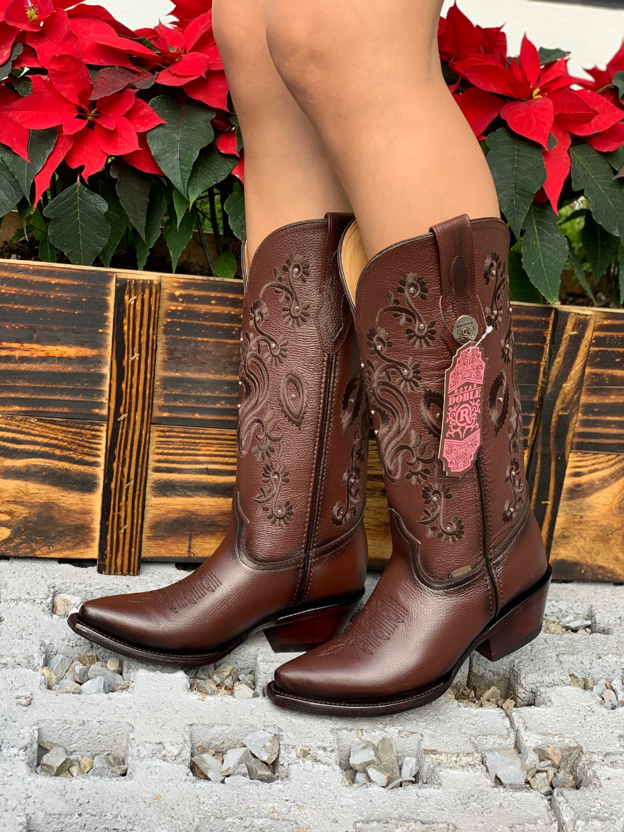 Brown Embroidered Cowboy Boots