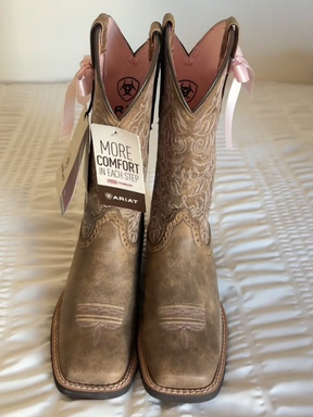 Brown Patterned Mid-calf Fashion Boots
