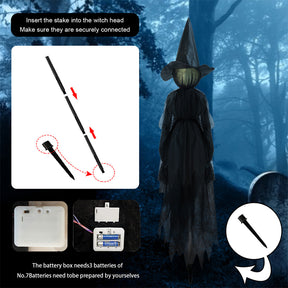 Glowing Three Holding Witch Halloween Decoration Props