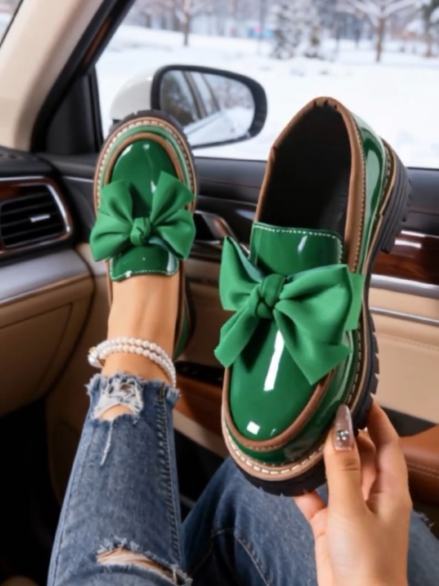 Bow-tie Platform Retro Flats