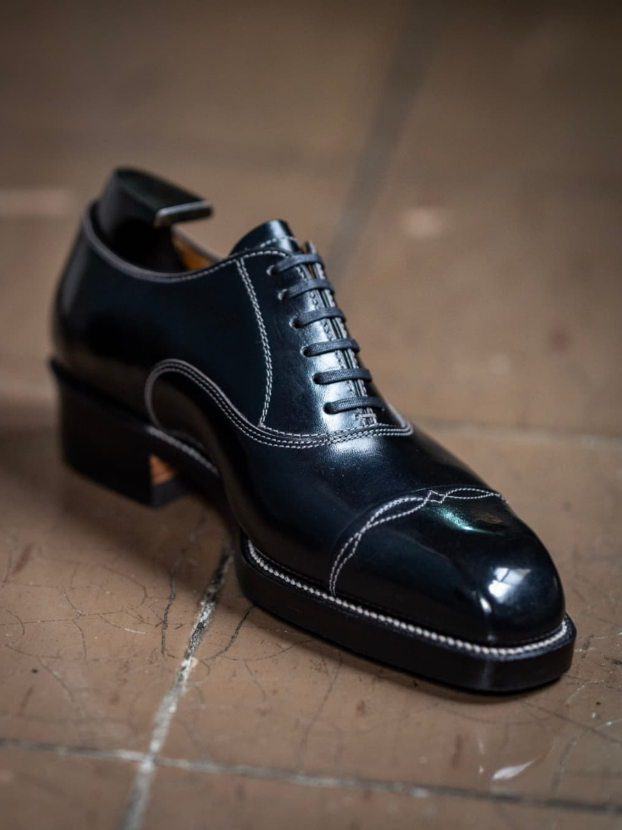 Casual Genuine Leather Handmade Patent Leather Shoes