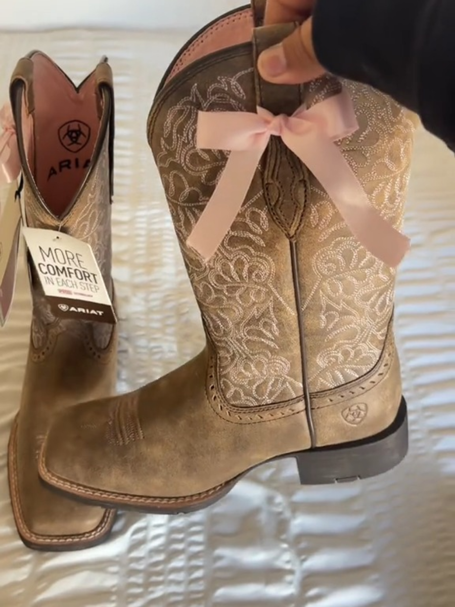 Brown Patterned Mid-calf Fashion Boots