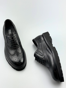 Men's Formal Shoes Brogue Carved Thick Sole Trendy Shoes