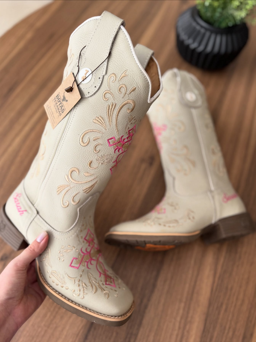 Genuine Leather Embroidered Cowboy Boots
