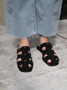 Summer New Hollow Woven Half-slip Casual Sandals