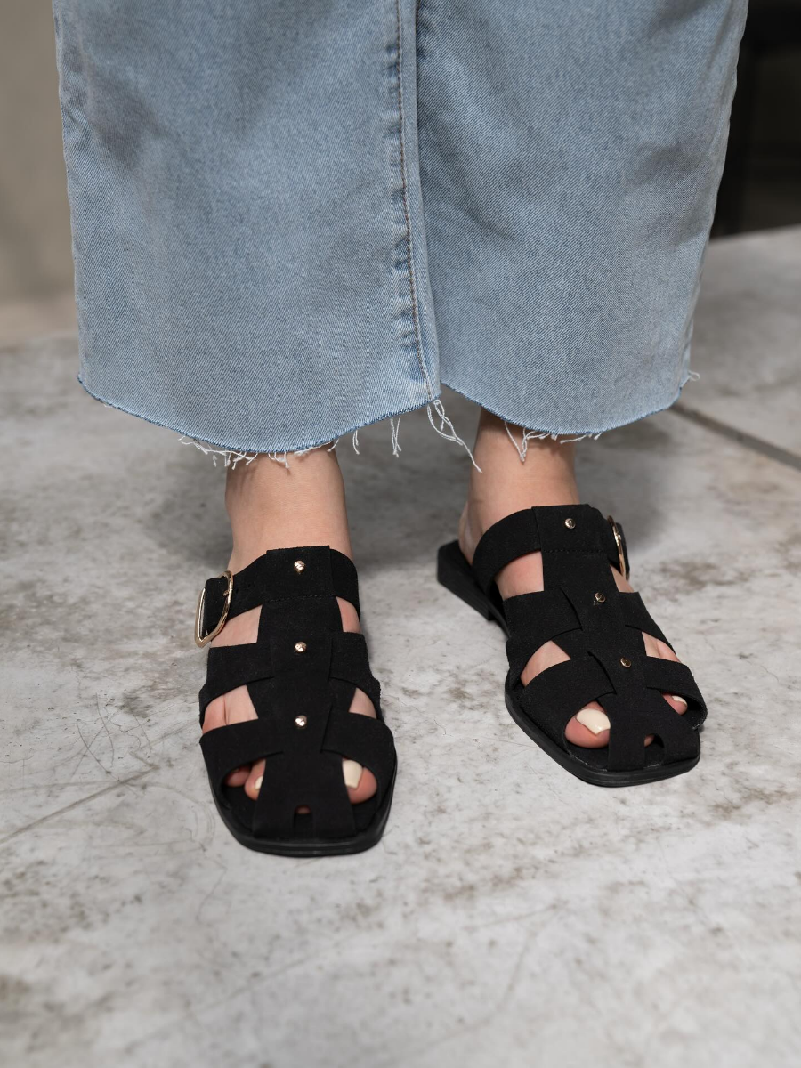 Summer New Hollow Woven Half-slip Casual Sandals