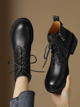 Genuine Leather Lace-up Martin Boots
