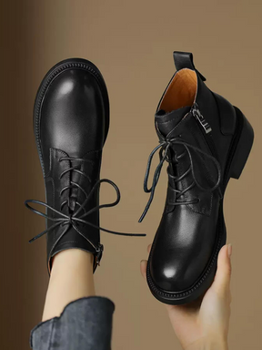 Genuine Leather Lace-up Martin Boots