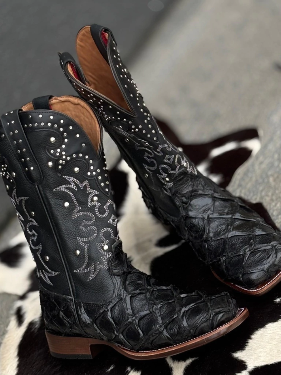 Genuine Arapaima Leather Western Boots