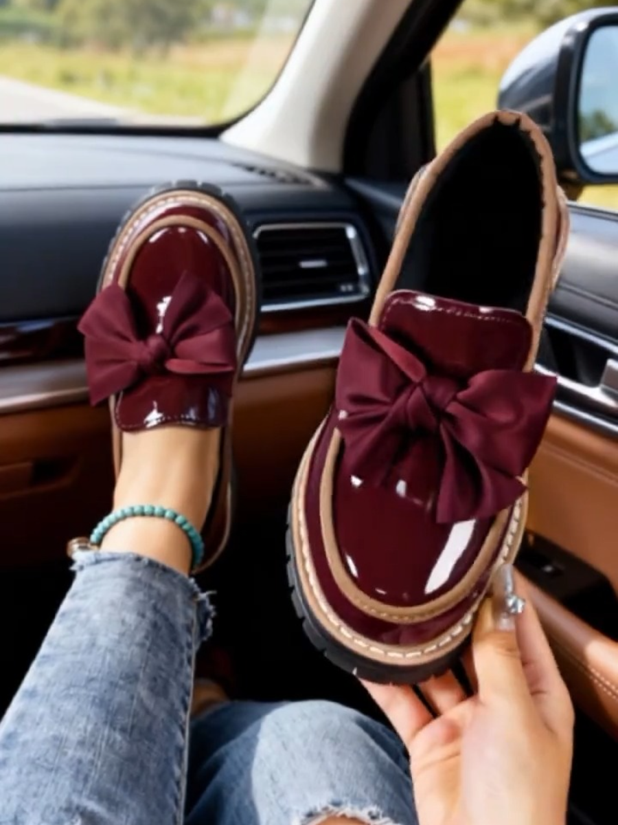 Bow-tie Platform Retro Flats
