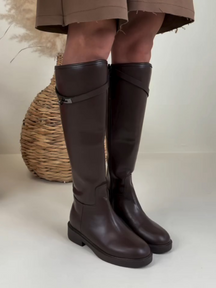 Buckled Cowhide High Boots