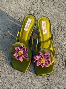 Handmade Flower High-heeled Sandals
