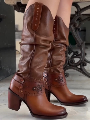 Retro Pleated Boots