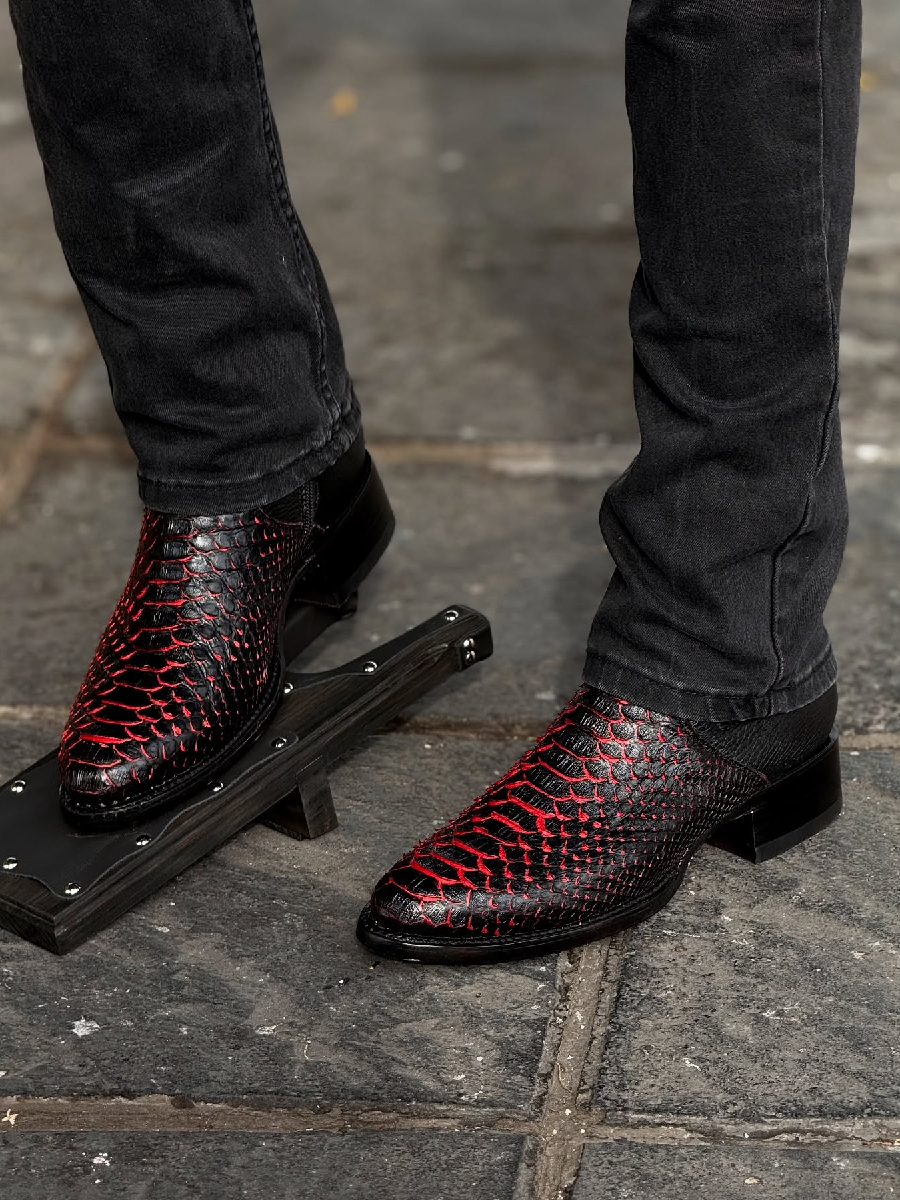Chunky Heel Rider Crocodile Cowboy Boots