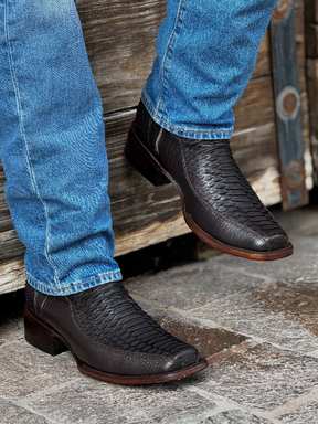 Original Tobacco Square Toe Python Cowboy Boots