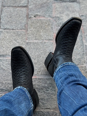Handmade Leather Python Cowboy Boots