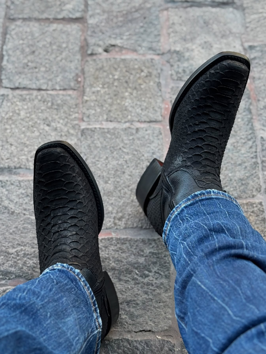 Handmade Leather Python Cowboy Boots
