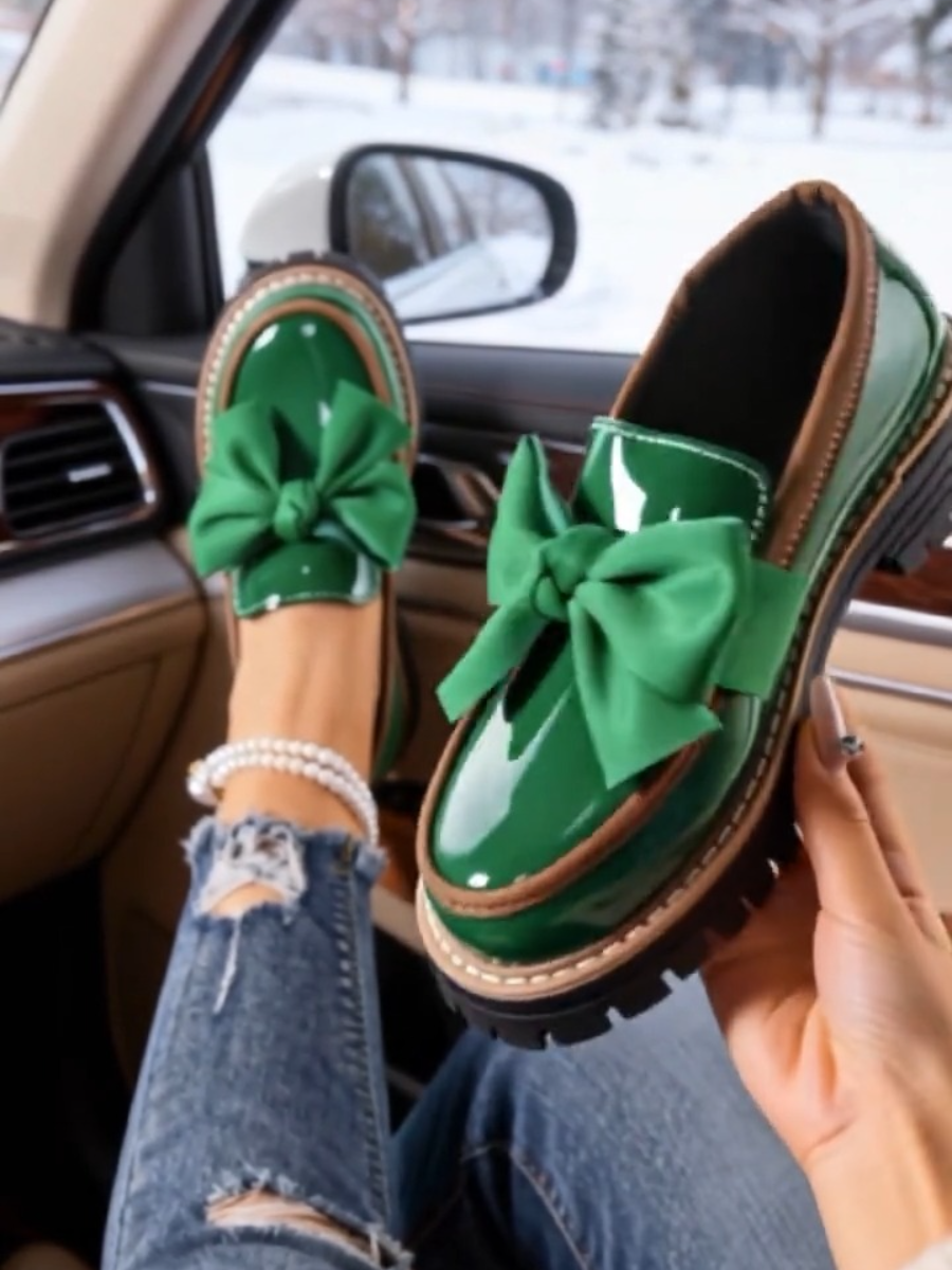 Bow-tie Platform Retro Flats