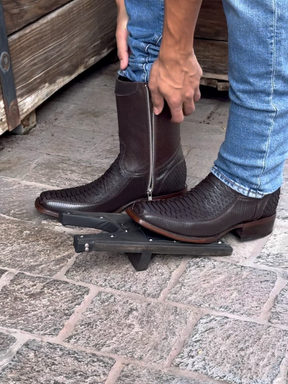 Original Tobacco Square Toe Python Cowboy Boots