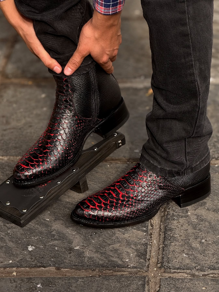 Chunky Heel Rider Crocodile Cowboy Boots