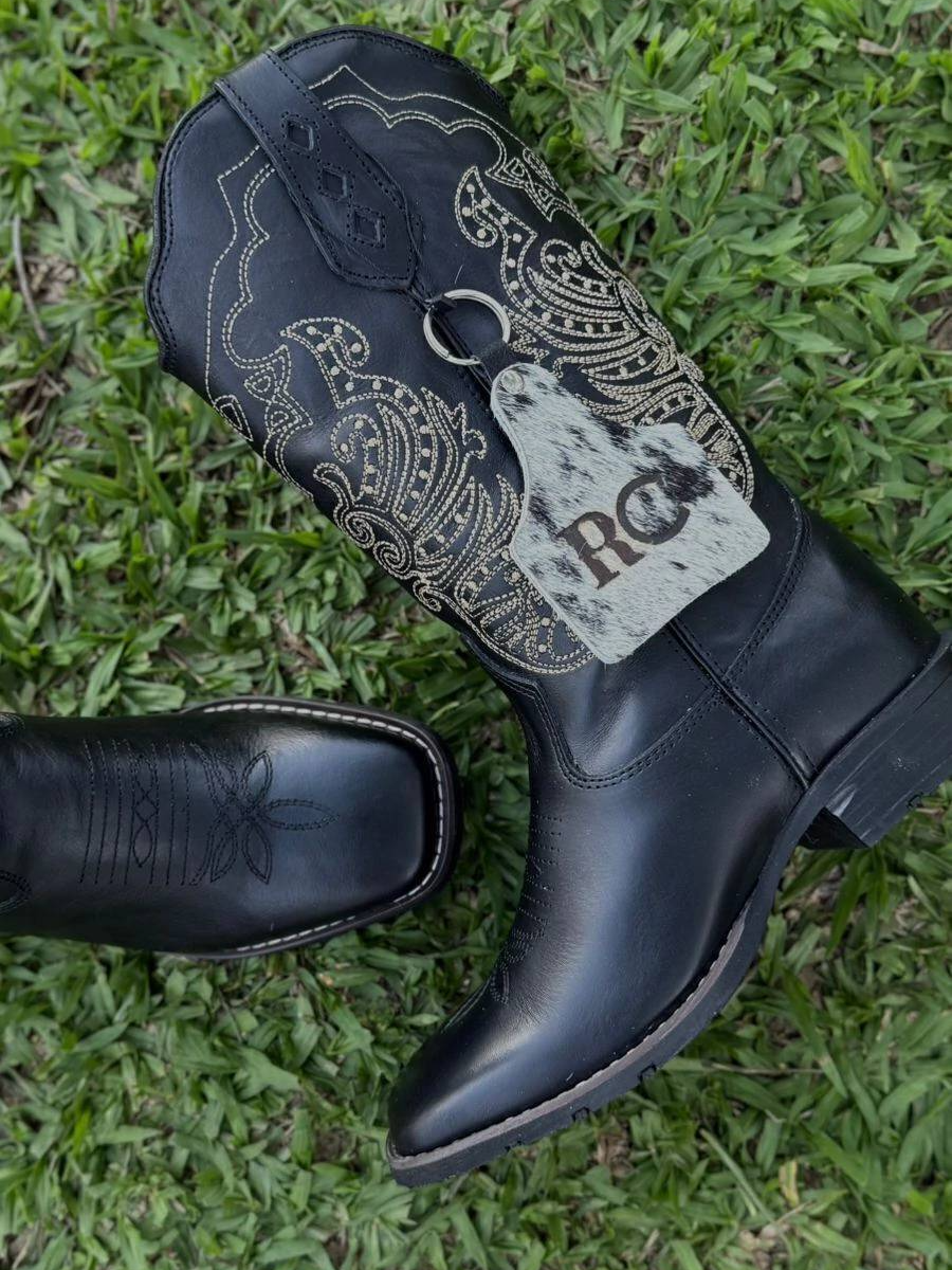 Black Western Boots - Genuine Leather