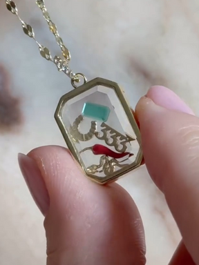 Retro Personalized Glass Pendant