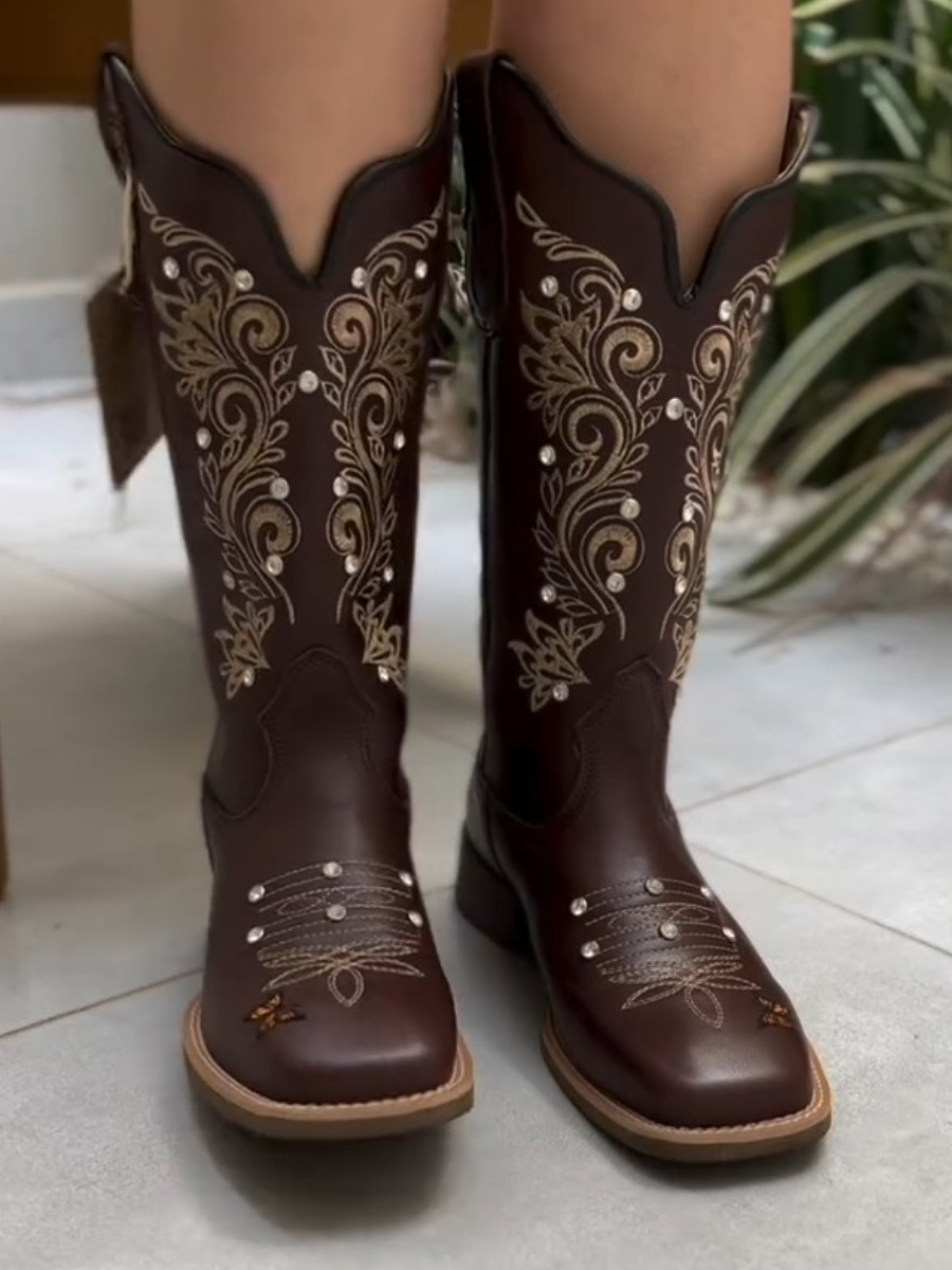 Retro Embroidered Versatile Western Boots