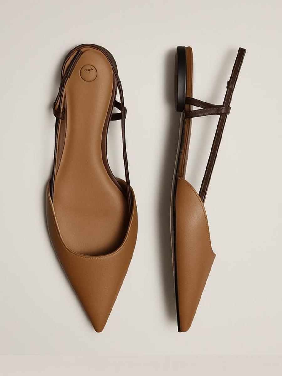 Pointed Toe Soft-soled Low-heeled Closed-toe Sandals
