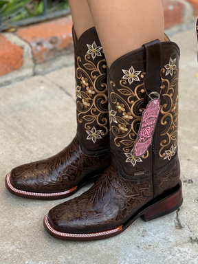 Classic Carved Embroidered Cowboy Boots