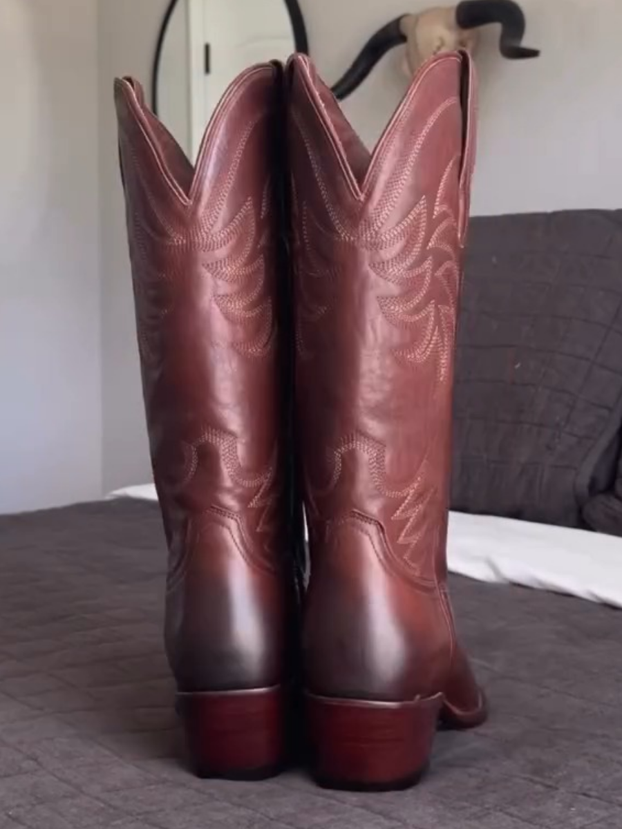 High-top Embroidered Western Cowboy Boots