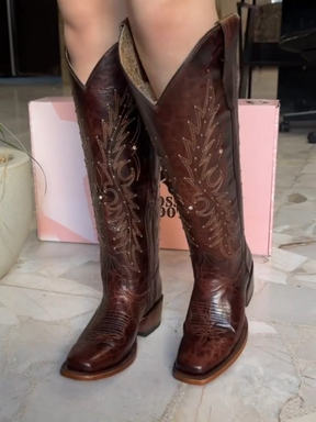 New Side Zipper High-top Cowboy Boots