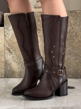 Retro Chunky-heeled High Boots