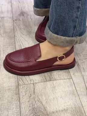 Red Calfskin Slingback Shoes