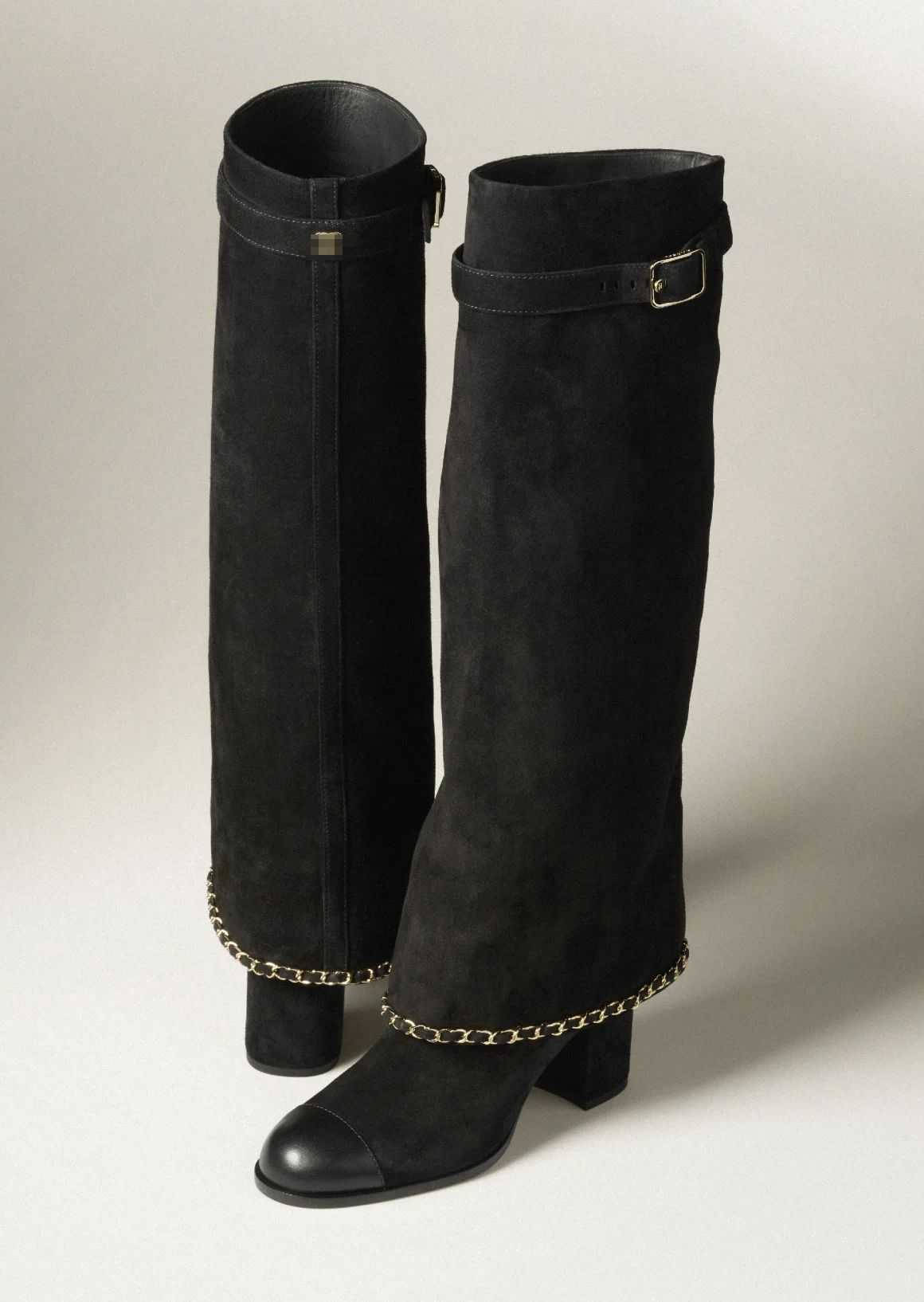 Suede Gold Chain Knee-high Boots