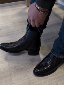 Chunky Heel Rider Crocodile Cowboy Boots