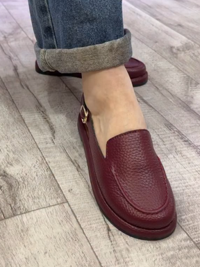 Red Calfskin Slingback Shoes