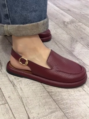 Red Calfskin Slingback Shoes