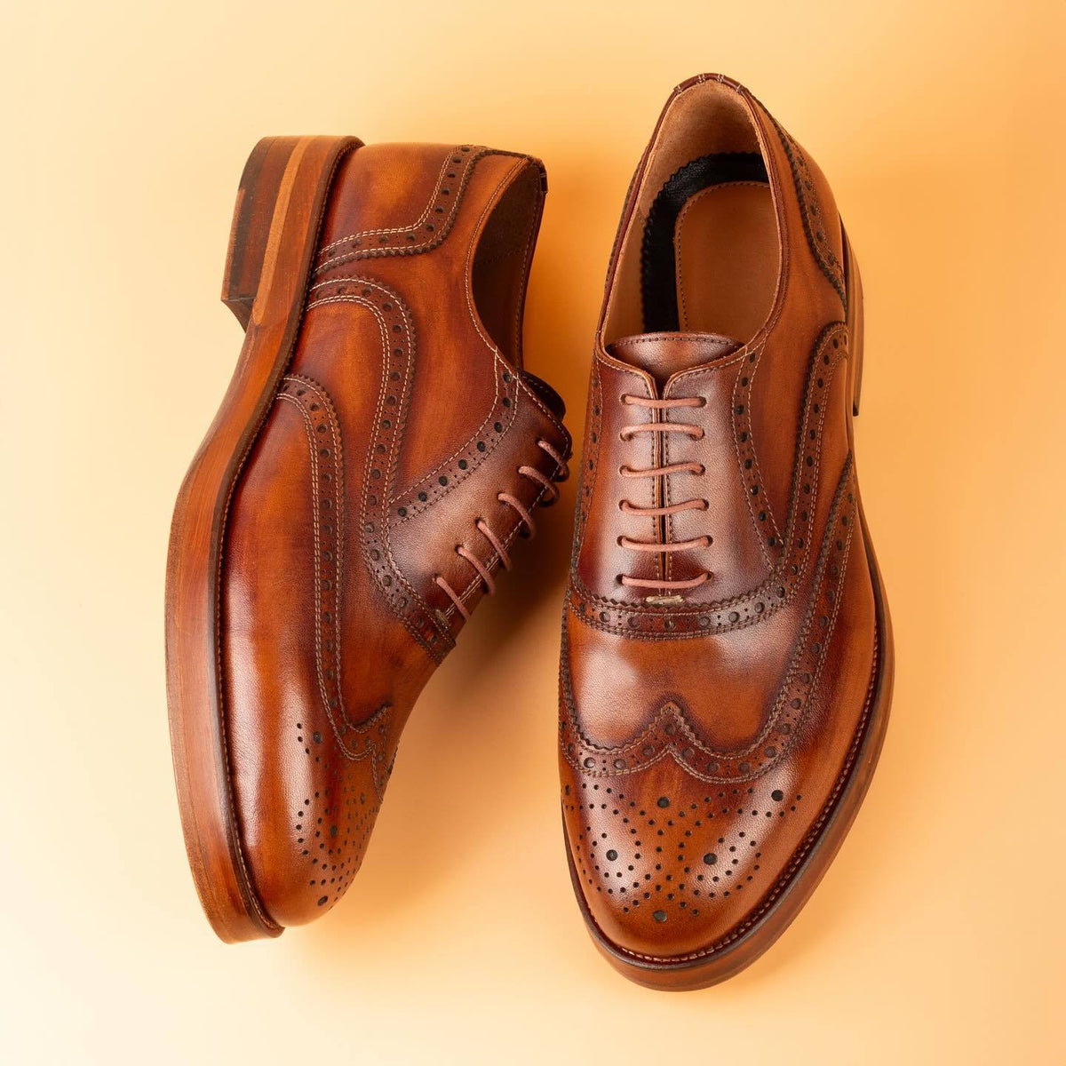 Vintage Handmade Genuine Leather Business Formal Brogues
