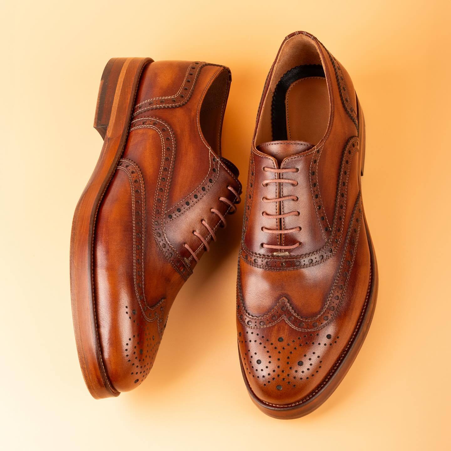 Vintage Handmade Genuine Leather Business Formal Brogues