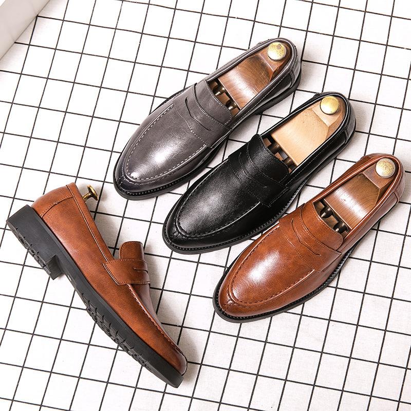 Retro British Style Slip-on Round Toe Loafers
