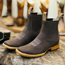 Embroidered Sleeve Chelsea Martin Boots Western Men's Ankle Boots