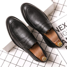Retro British Style Slip-on Round Toe Loafers