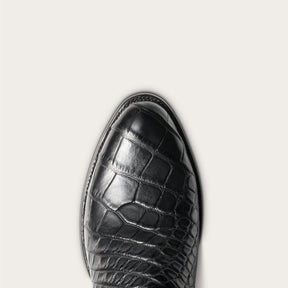 Vintage Men's Long Boots Crocodile Pattern Western Boots