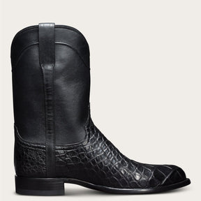 Vintage Men's Long Boots Crocodile Pattern Western Boots