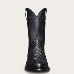 Vintage Men's Long Boots Crocodile Pattern Western Boots