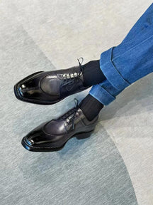 Italian Norwegian Stitched Low-top Cowhide Genuine Leather Shoes