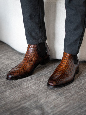 High-top Leather Boots Embossed Martin Boots