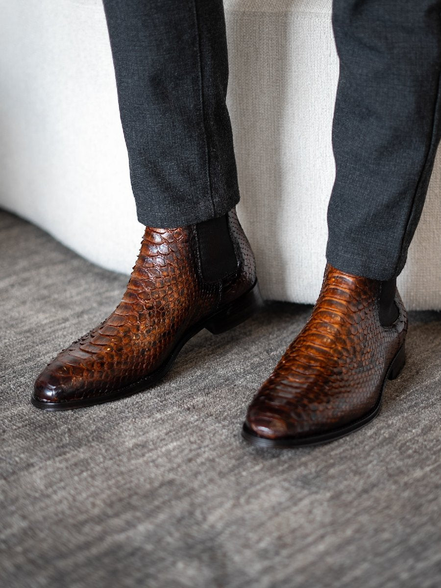 High-top Leather Boots Embossed Martin Boots