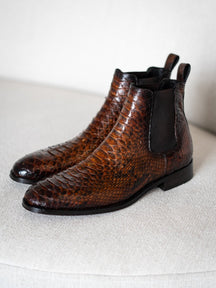 High-top Leather Boots Embossed Martin Boots